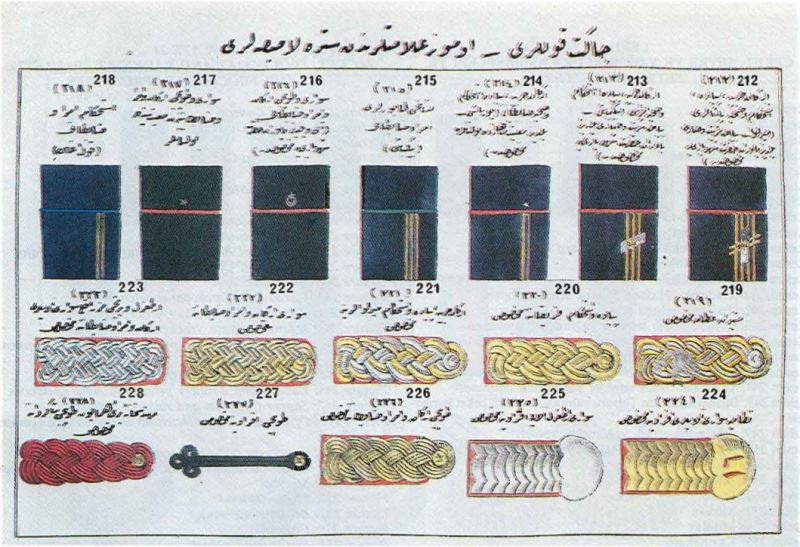 Kol işaretleri ve omuz apoletleri 212-228: