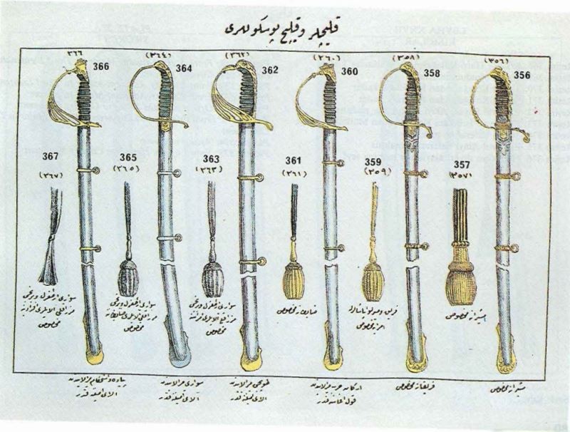 Kılıçlar ve kılıç püskülleri 356-367: