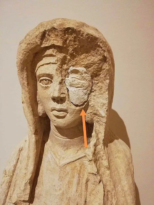 Roma döneminden kalma kadın büstü - Gaziantep Arkeoloji Müzesi