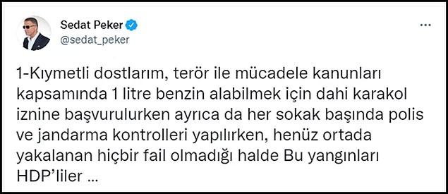 Peker'in paylaşımları şöyle 👇